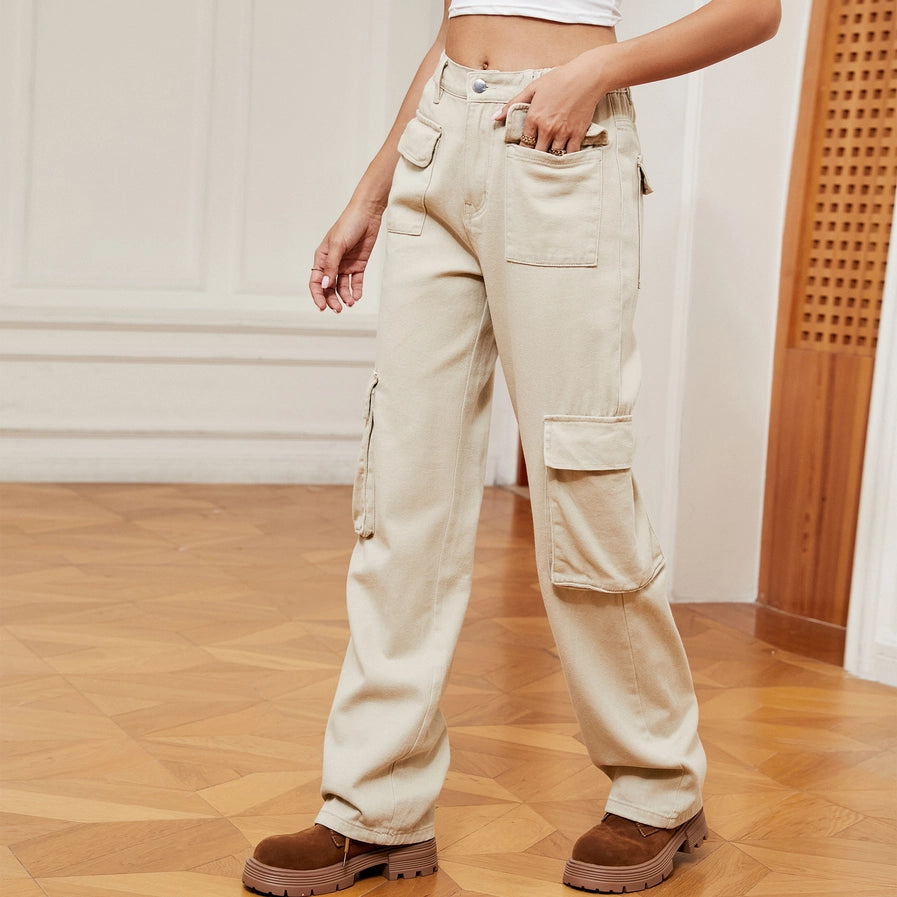 Retro Khaki Cargo Jeans