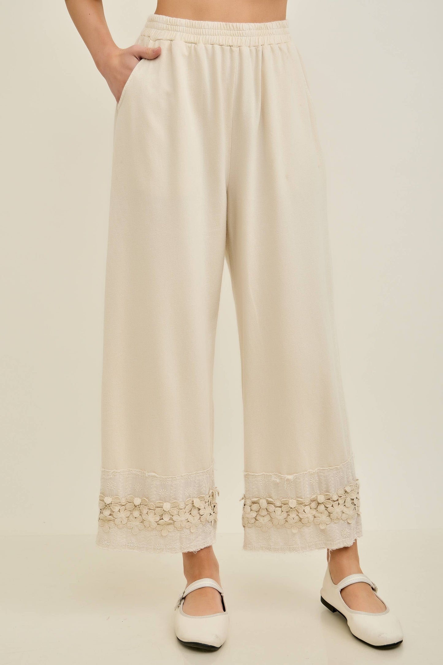 Orange Flower Trim Pants