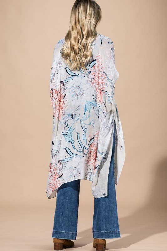 Airy Floral Kimono
