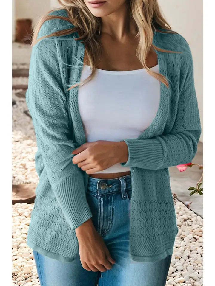Turquoise Knit Cardigan