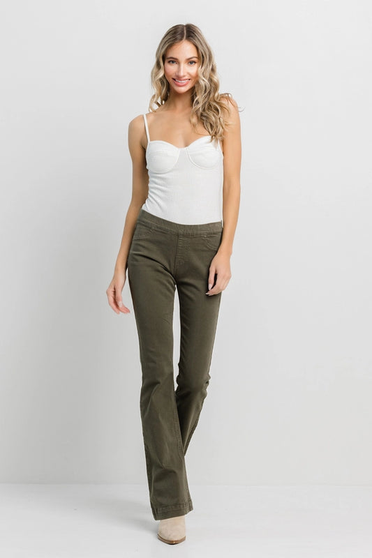 Olive Pull On Jeans