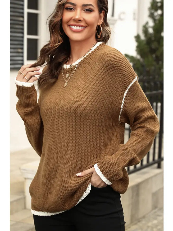 Loose Fit Camel Sweater