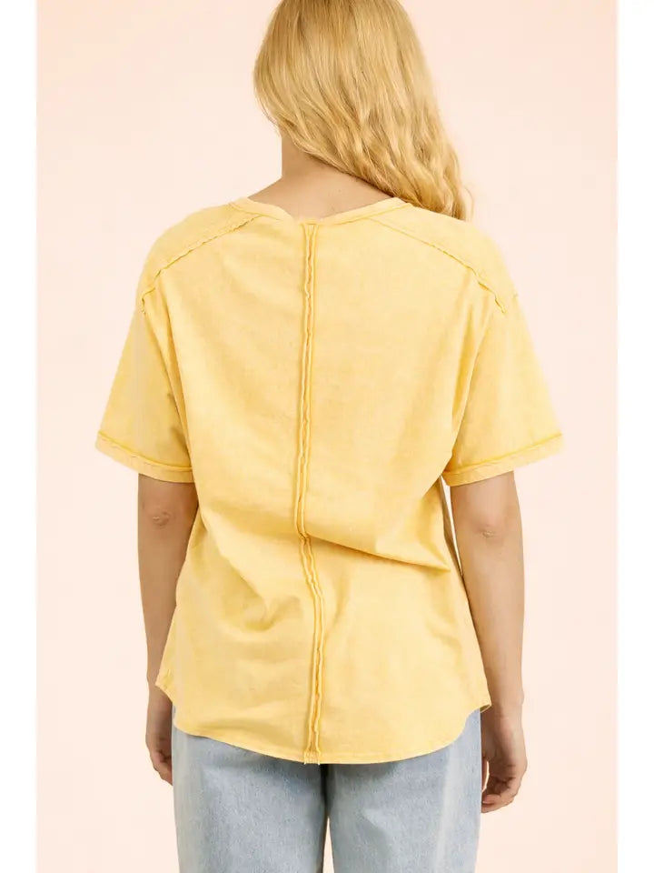 Classic Cute Pocket Tee - Yellow