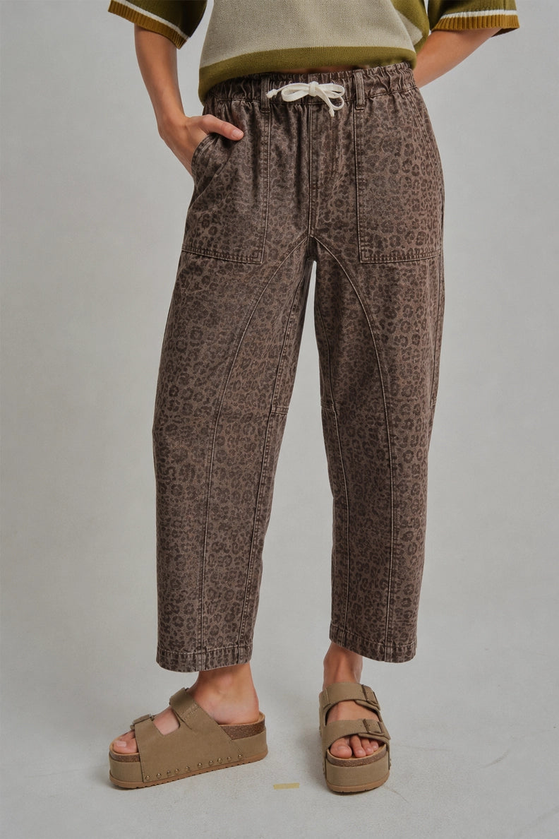 Mid Rise Leopard Pants