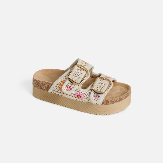 Boho Cream Floral Sandal
