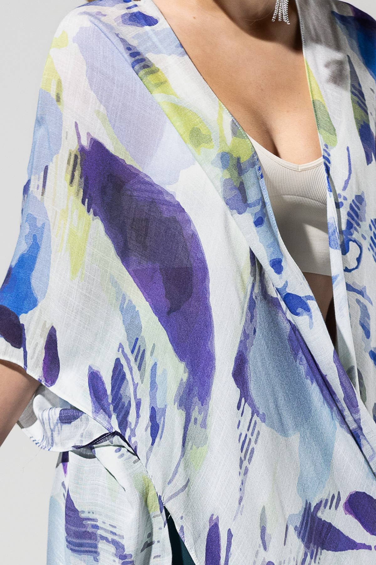 White Multi Pattern Kimono