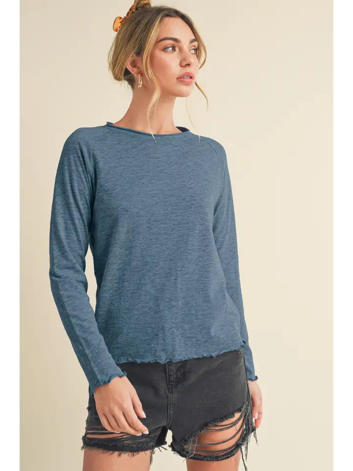 Zoie's Longsleeve - Slate blue