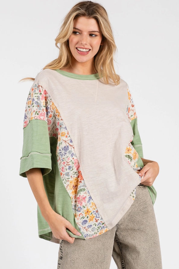 Spring Floral Patchwork Tee