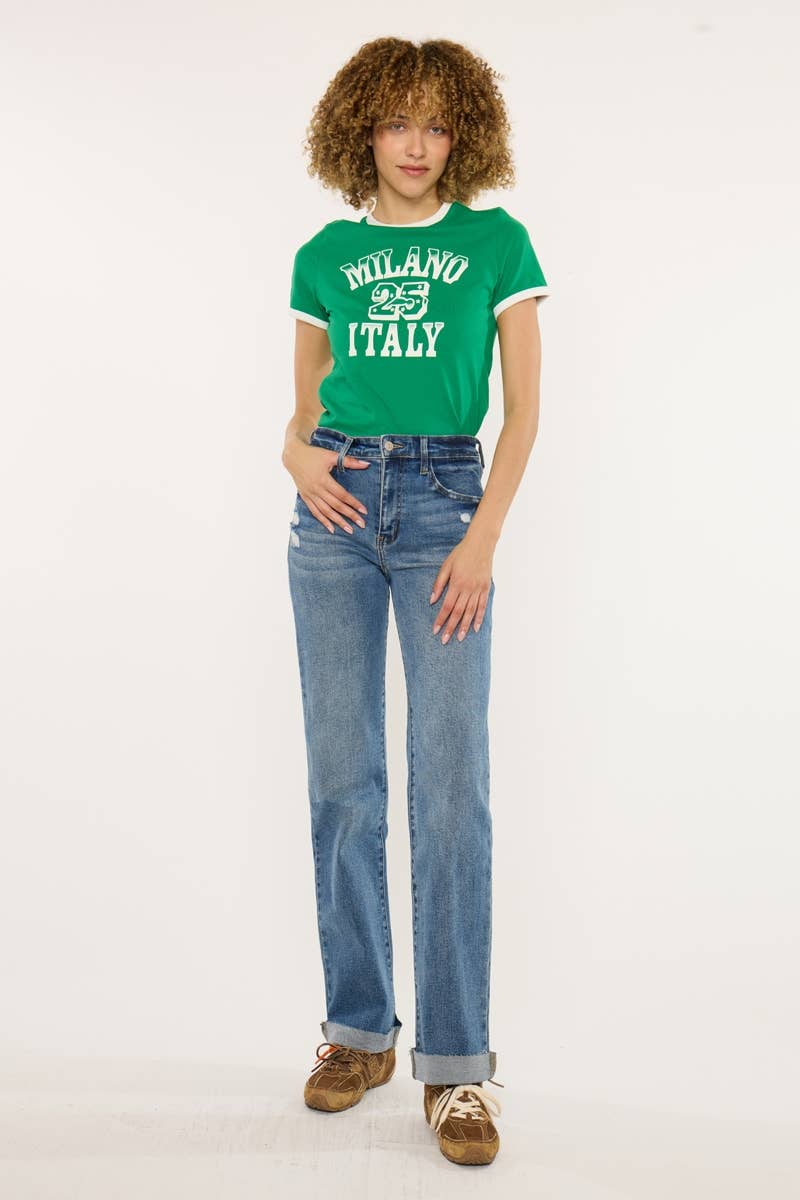 High Rise True Straight Jean