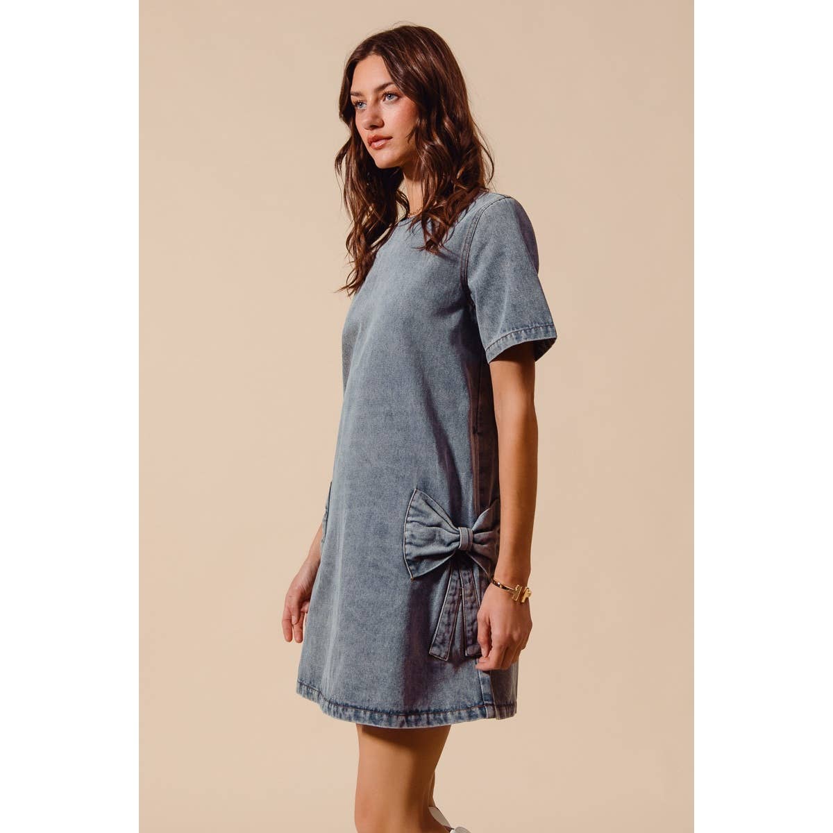 Playful Bow Tee Dress