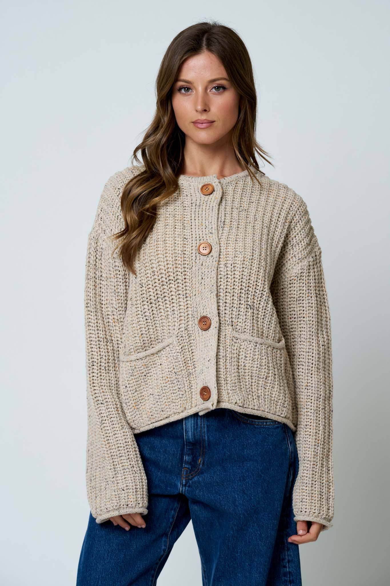 Chunky Knit Marled Cardigan