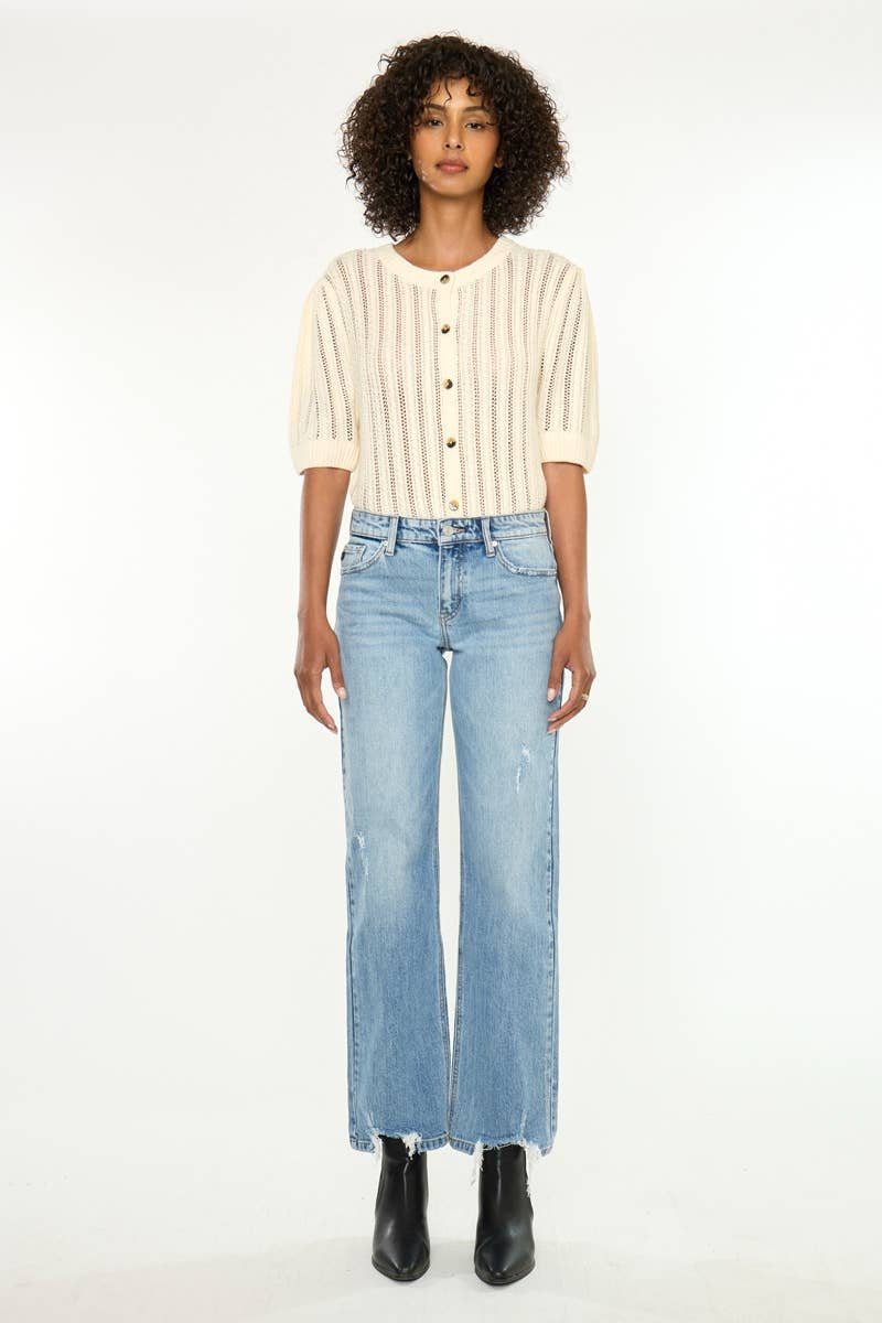 Mid-Rise True Straight Leg Kancan Jean