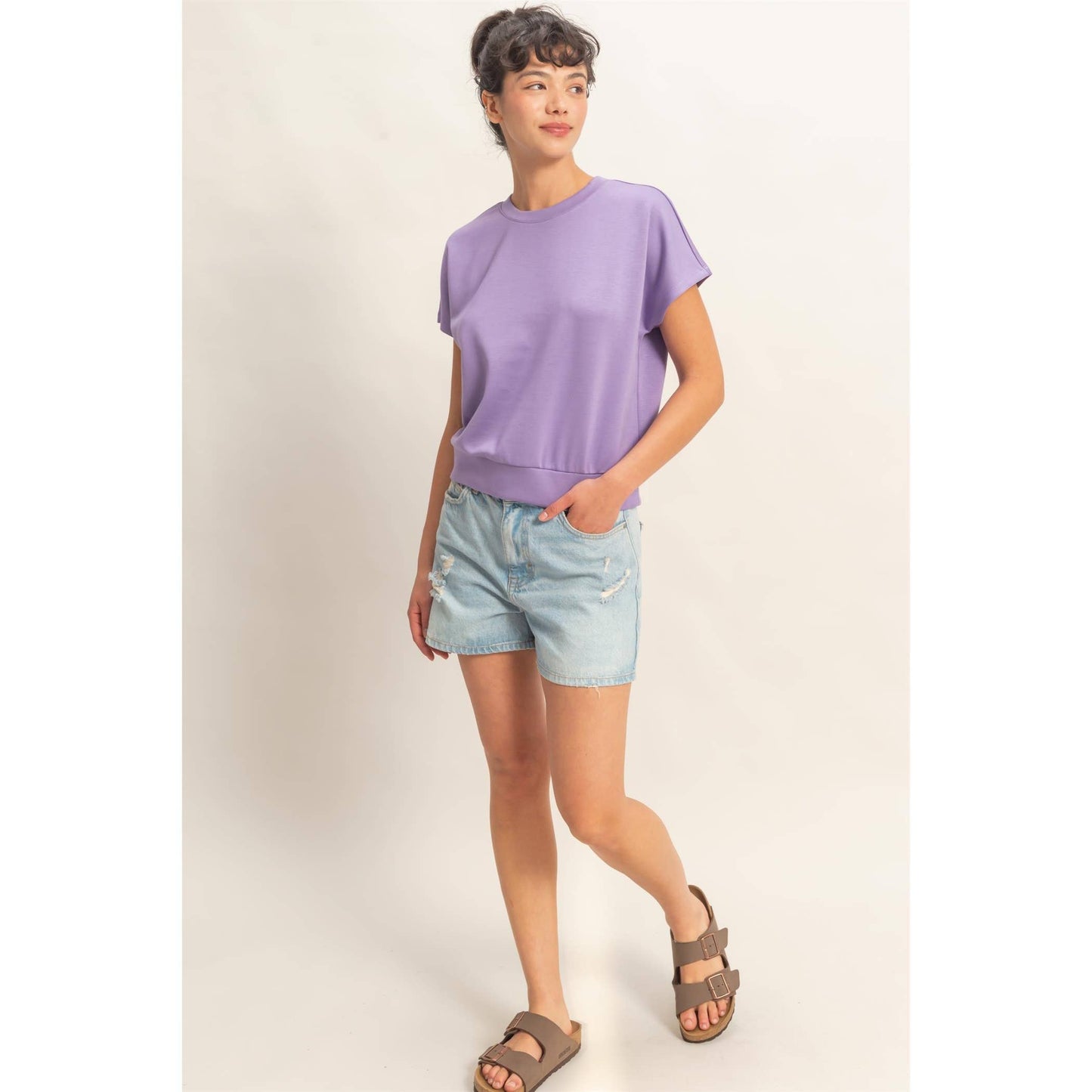 Tammy’s Short Sleeve Crewneck - Dusty Purple