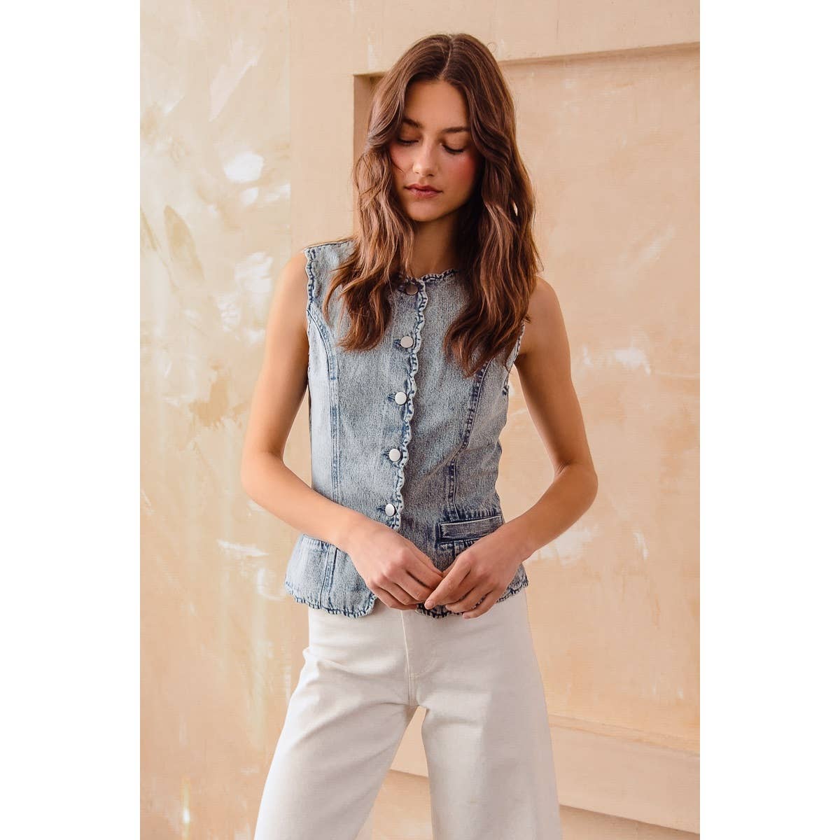 Vintage Wash Denim Vest
