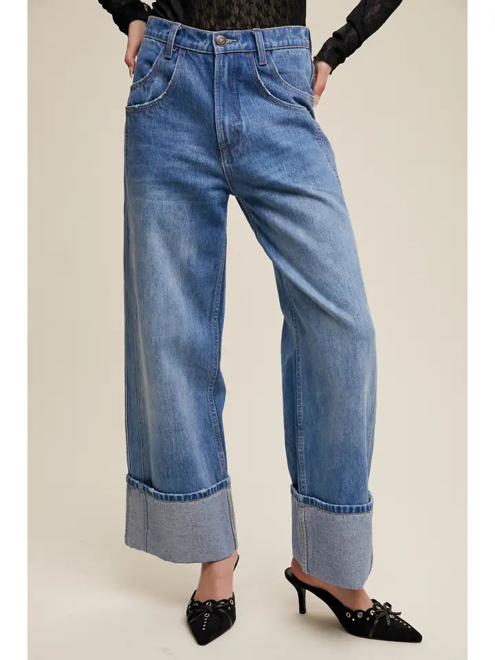 Drift Blue Denim Cuff Jeans