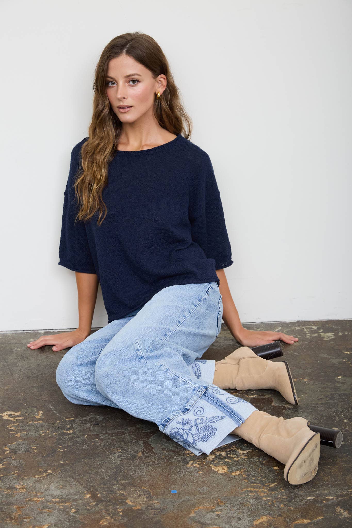 Casual Raw Edge Top - Cream