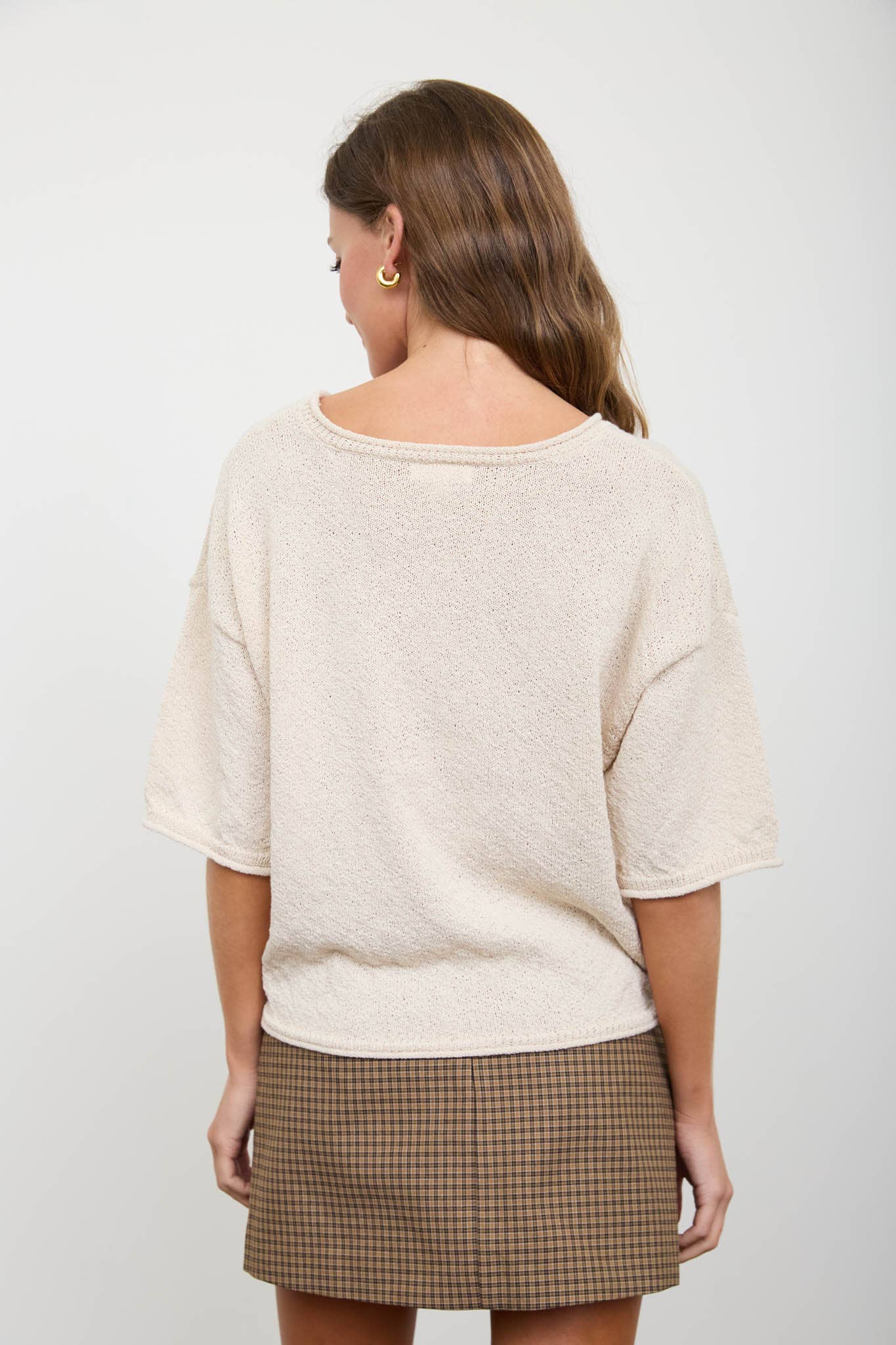 Casual Raw Edge Top - Cream
