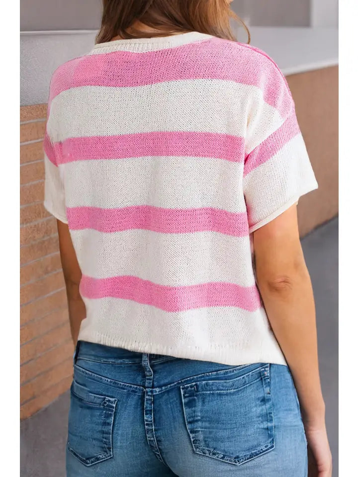 Pink Striped Sweater