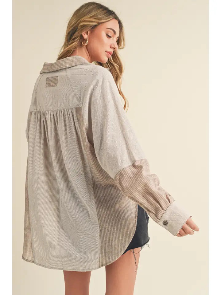 Oat & Cream Button Up