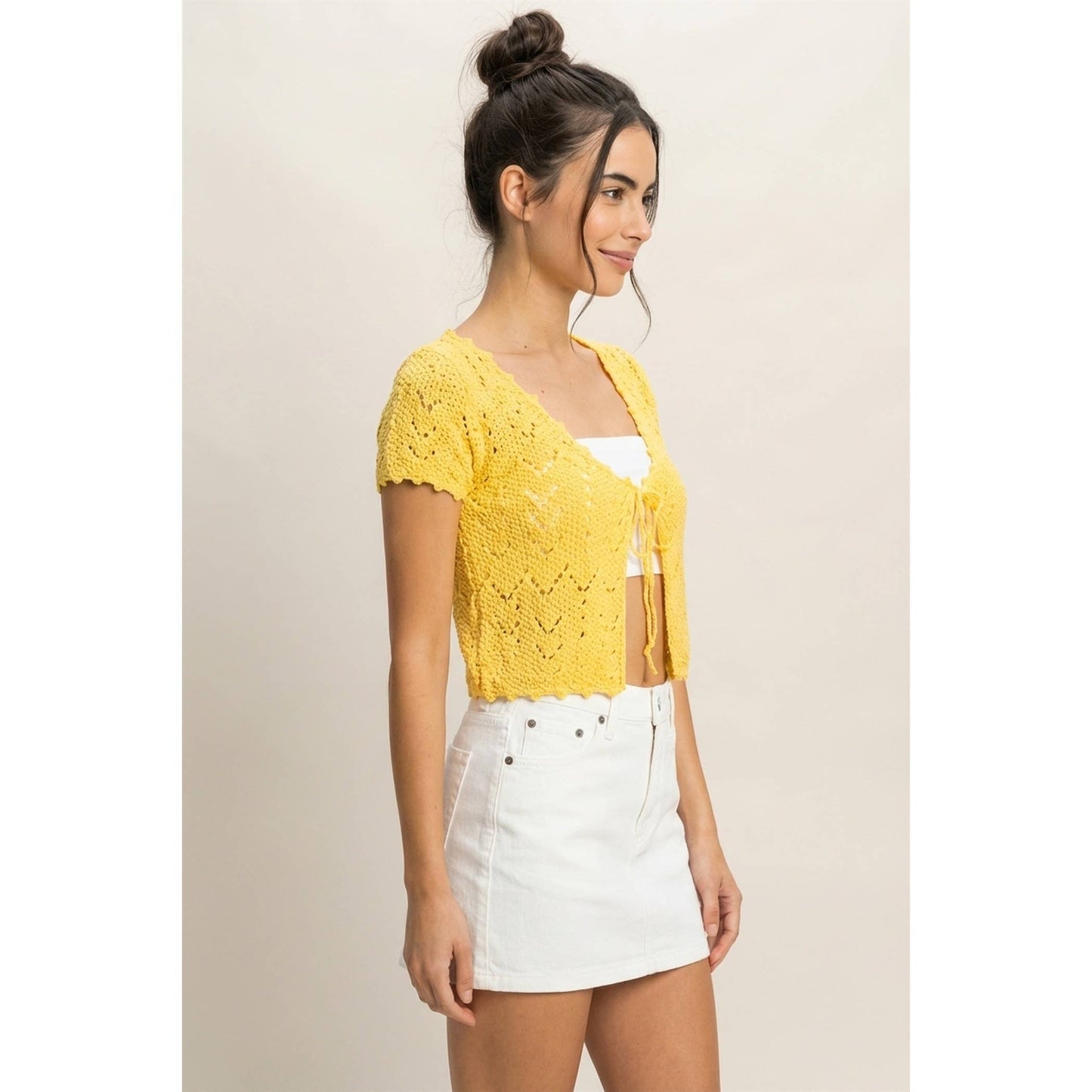 Marigold Tie Front Top
