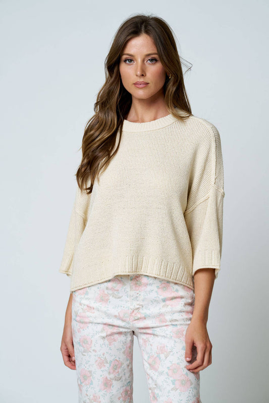 Raw Edge Everyday Knit - Natural