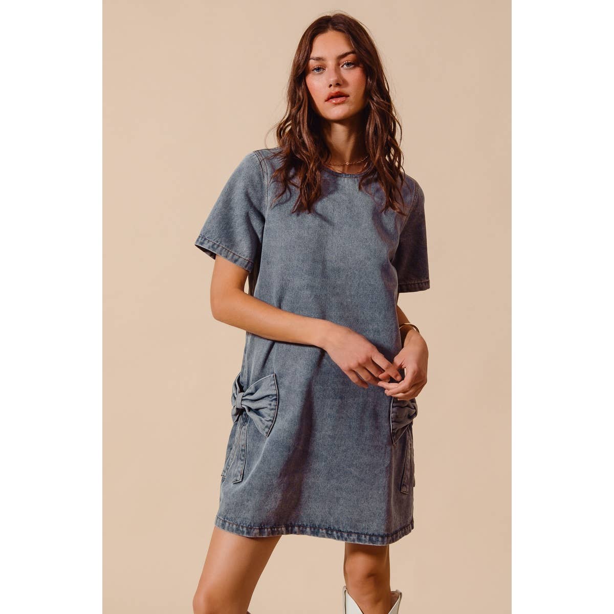 Playful Bow Tee Dress