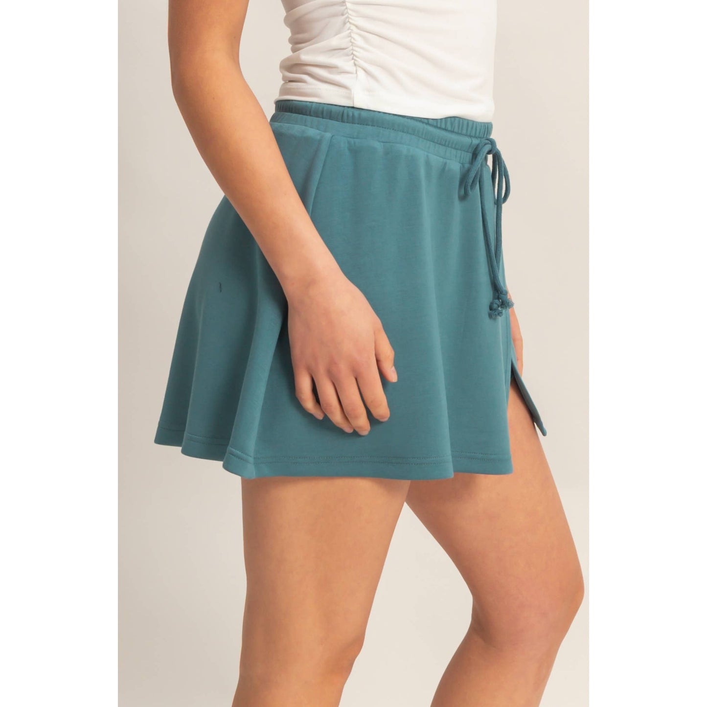 Teal Wrap Front Skort