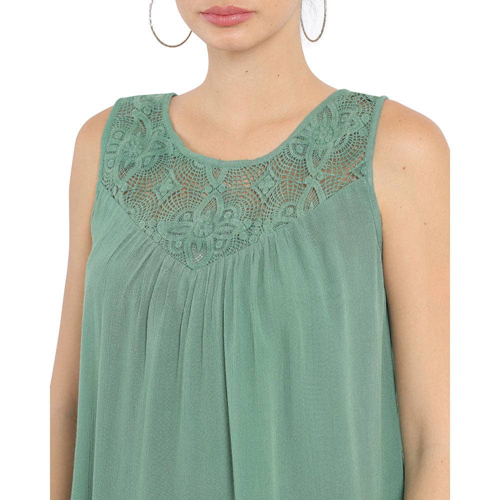 Floral Green Tank Dress