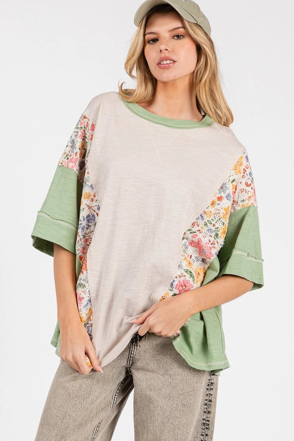 Spring Floral Patchwork Tee