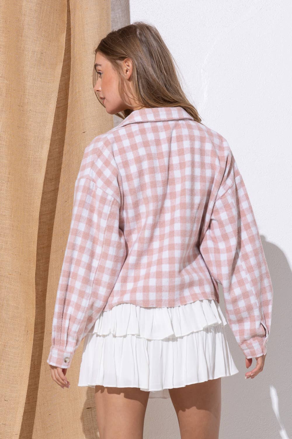 Rose Brushed Crop Jacket