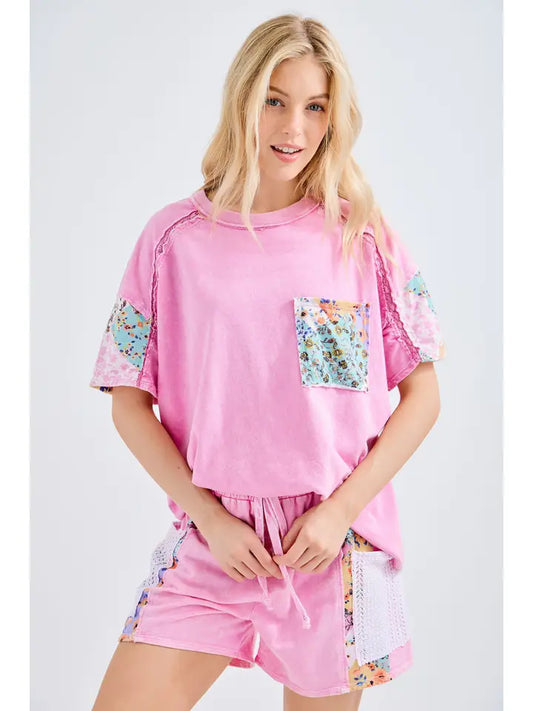 Bubblegum Pink Floral Tee