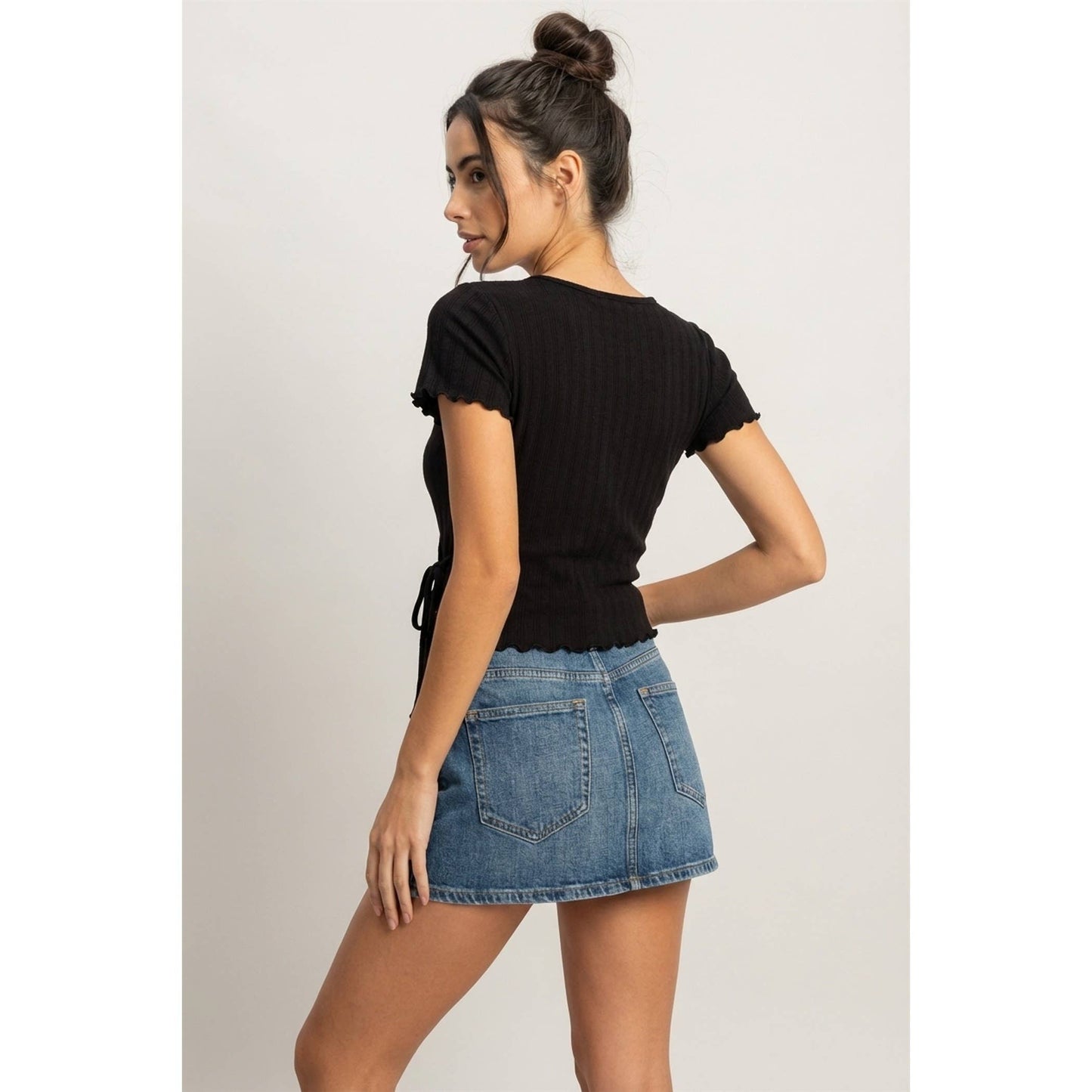 Tie Front Wrap Crop Top