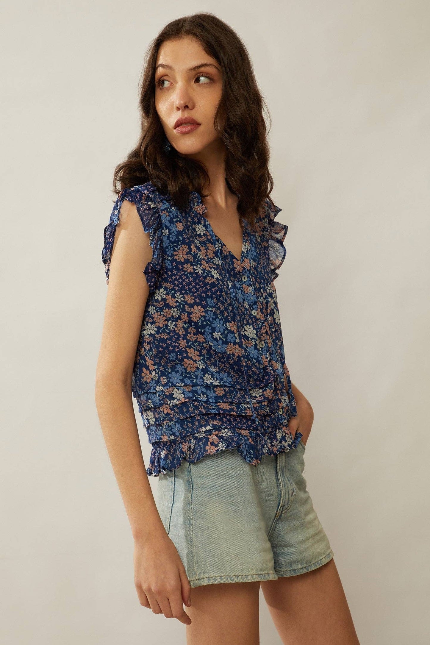 Pleated Petal Charm Top