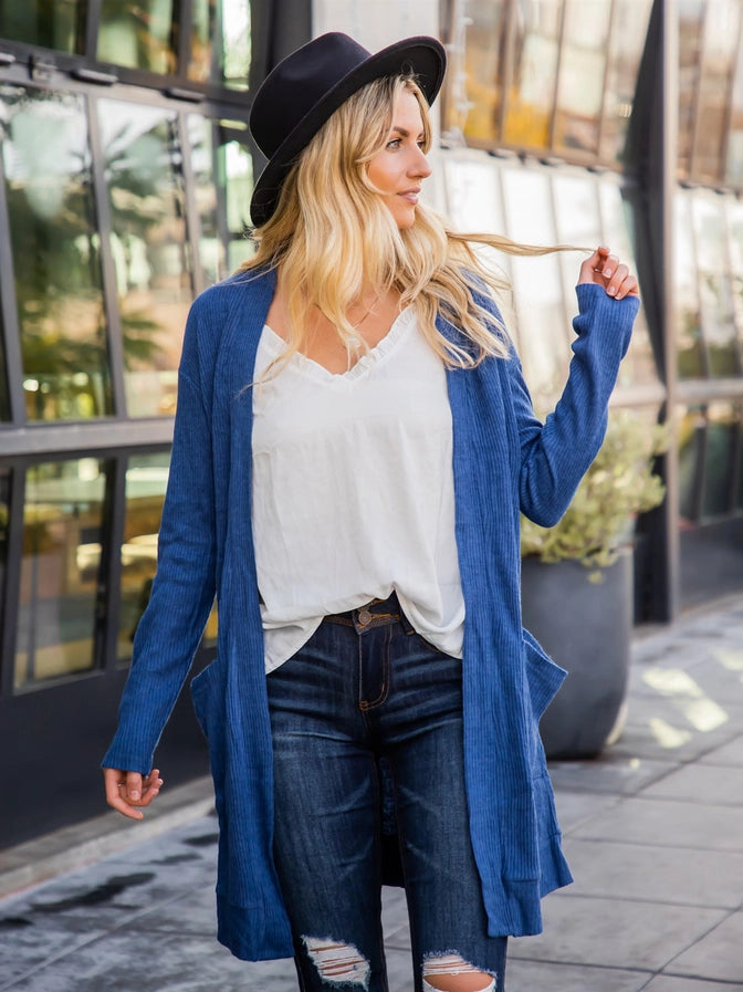 Simple Blue Cardigan