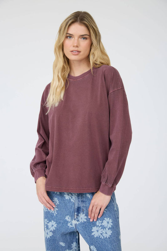 Soft Marbled Top - Maroon