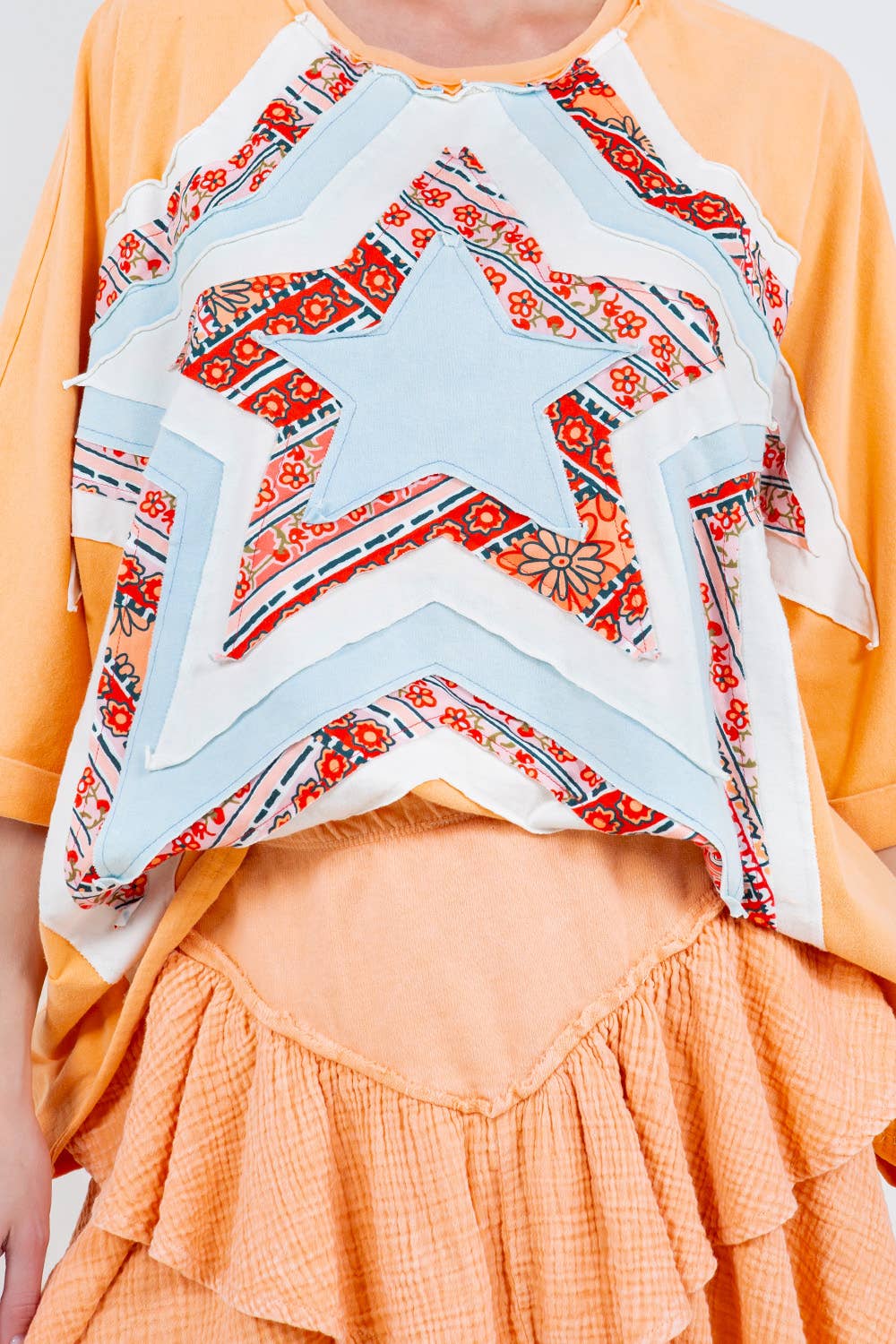 Star Patch Orange Top