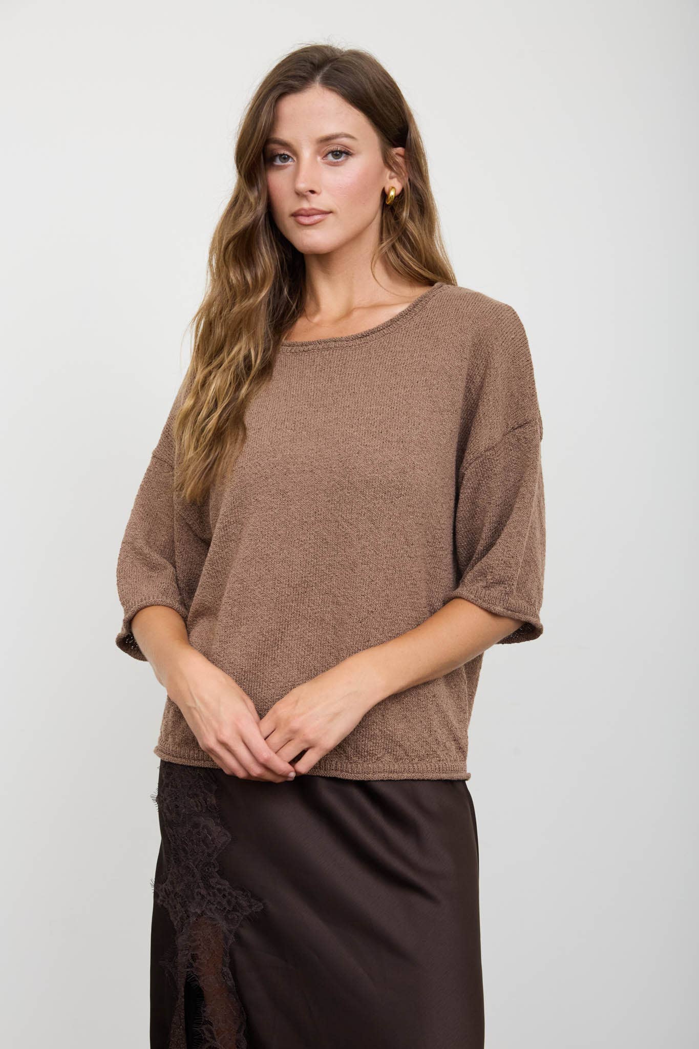 Casual Raw Edge Top - Cream