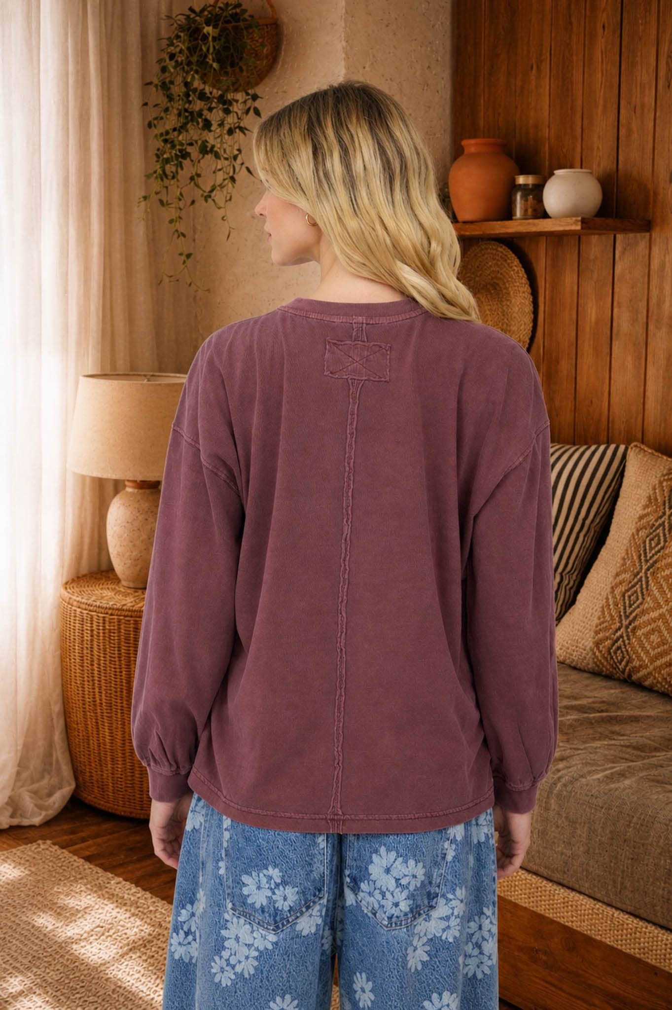 Soft Marbled Top - Maroon