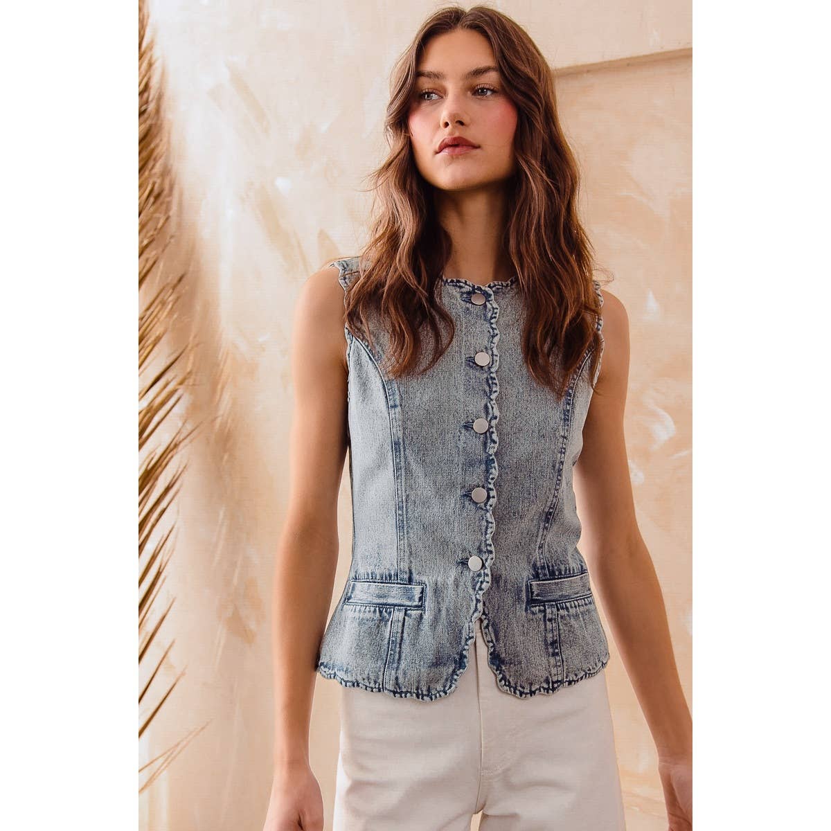 Vintage Wash Denim Vest
