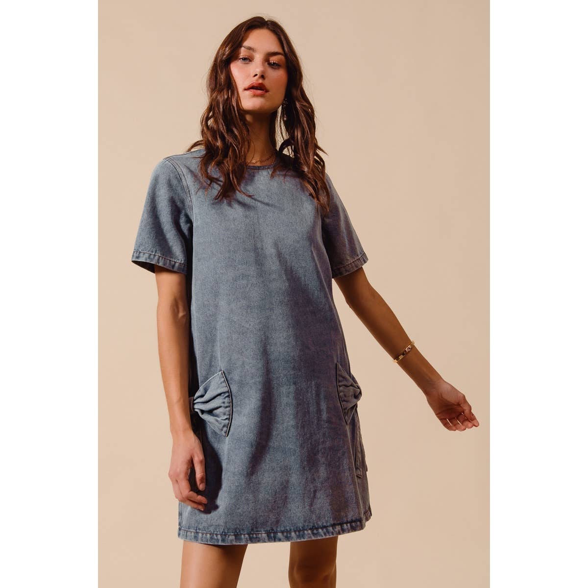 Playful Bow Tee Dress