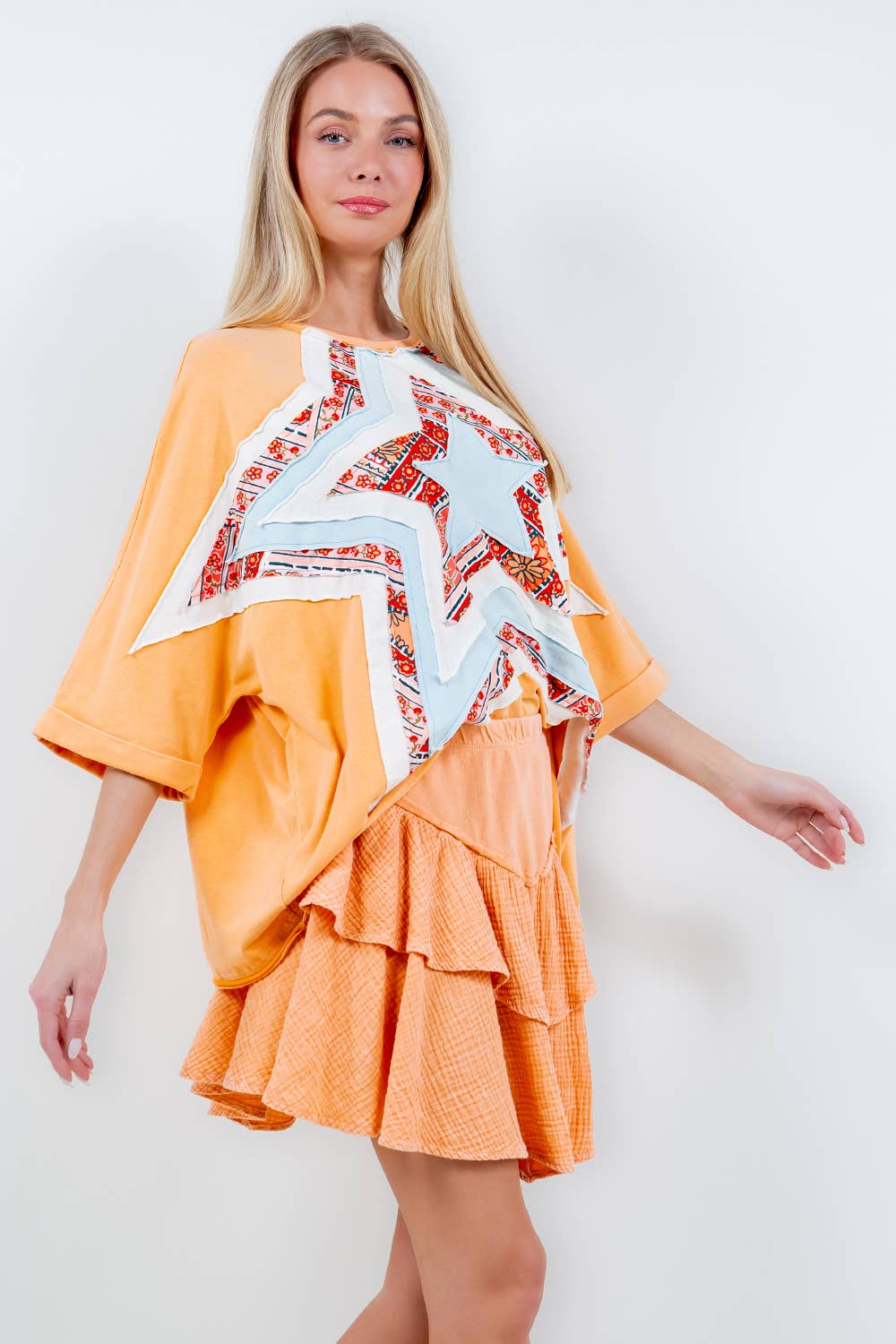 Star Patch Orange Top