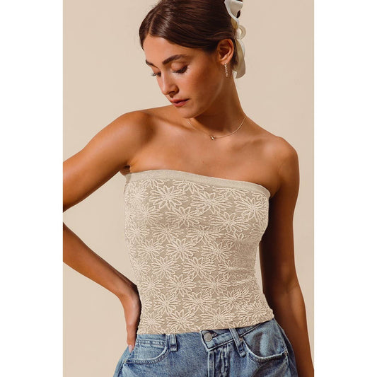 Heartbreaker Tube Top - Oatmeal