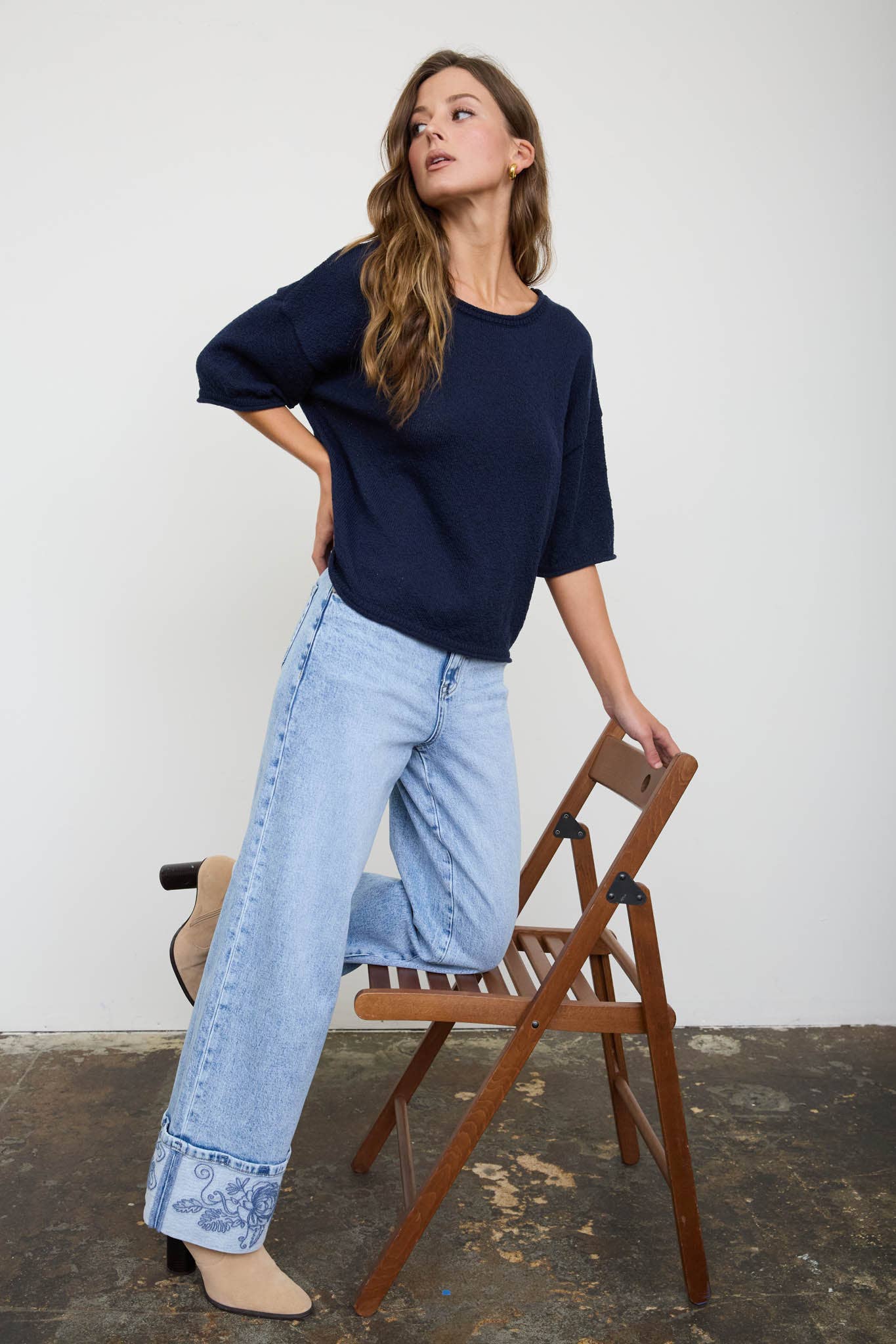 Casual Raw Edge Top - Burgundy