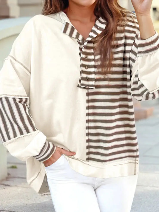 Brown Color Block Longsleeve