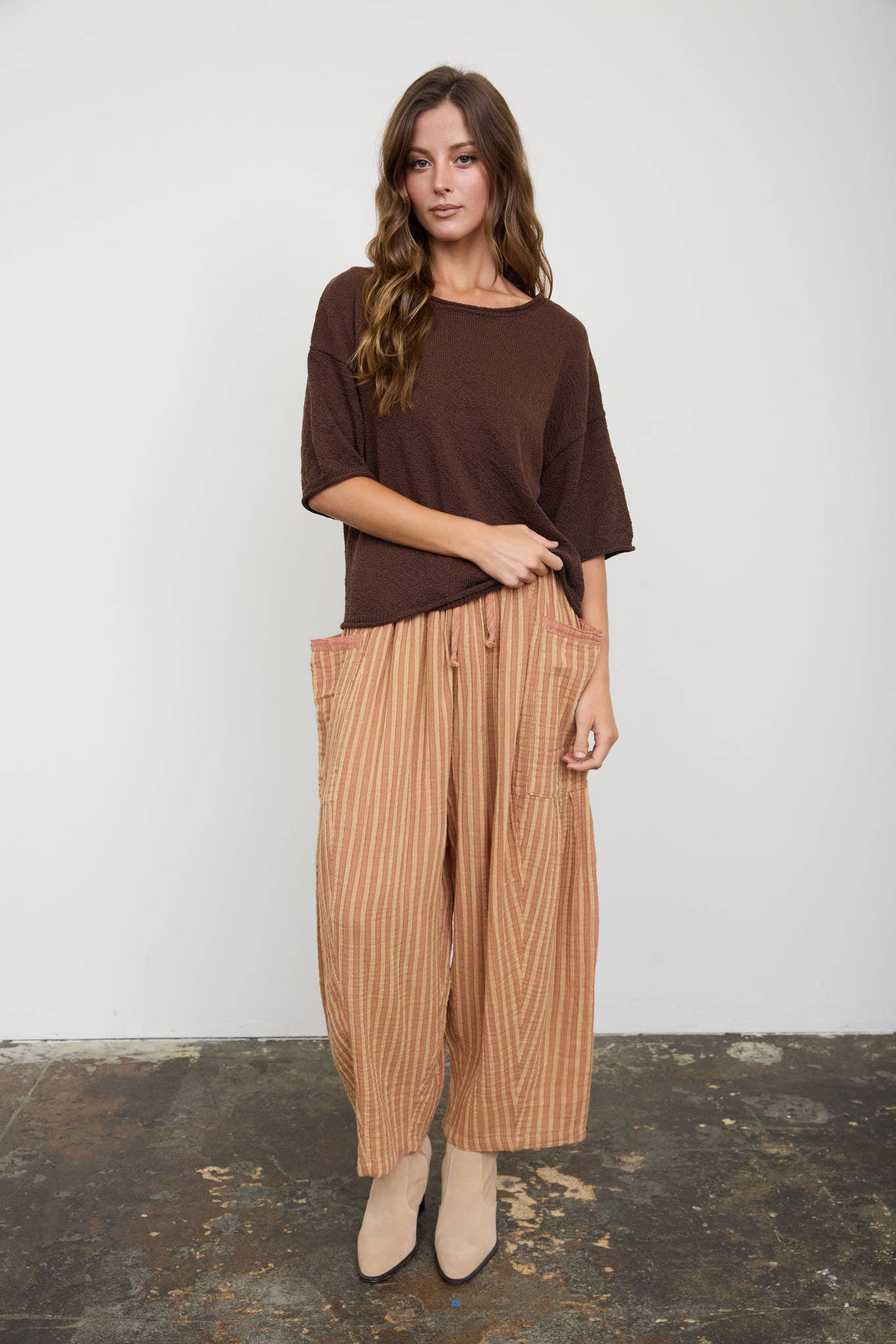 Casual Raw Edge Top - Burgundy