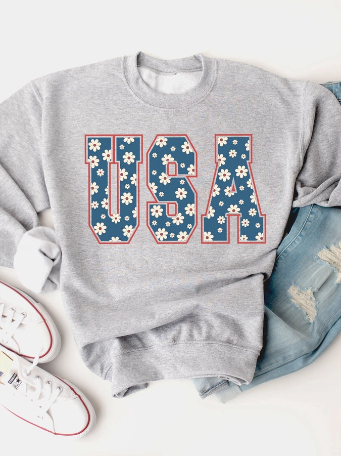 USA Grey Crewneck