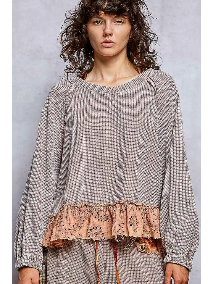 Dusty Rose Ruffle Sweater