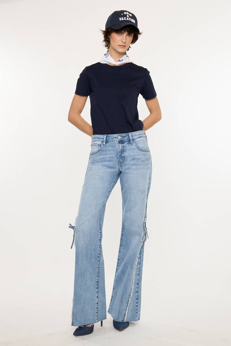 Mid-Rise Wide Flare Kancan Jeans