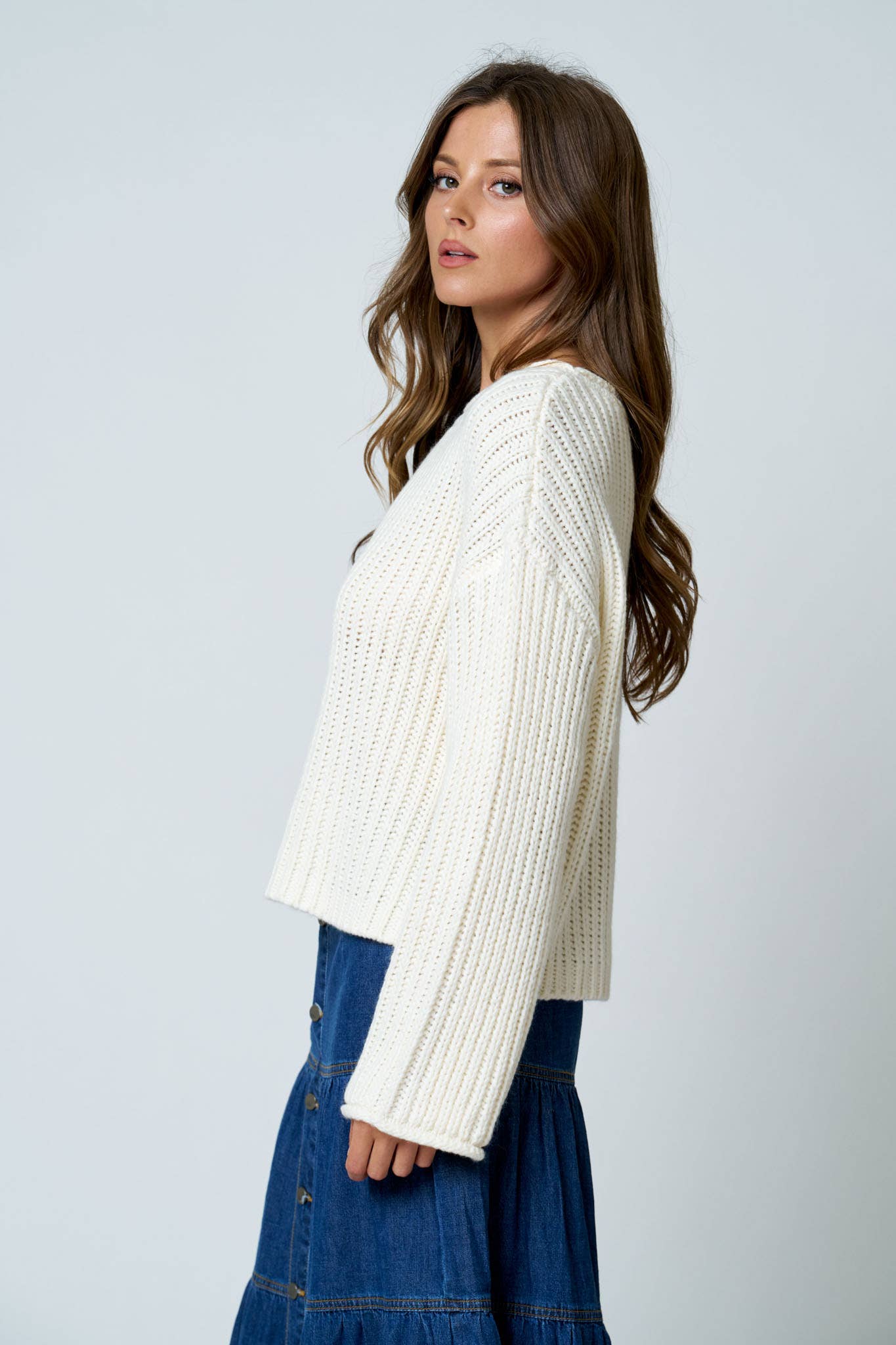 Plush Knit Sweater - Cream