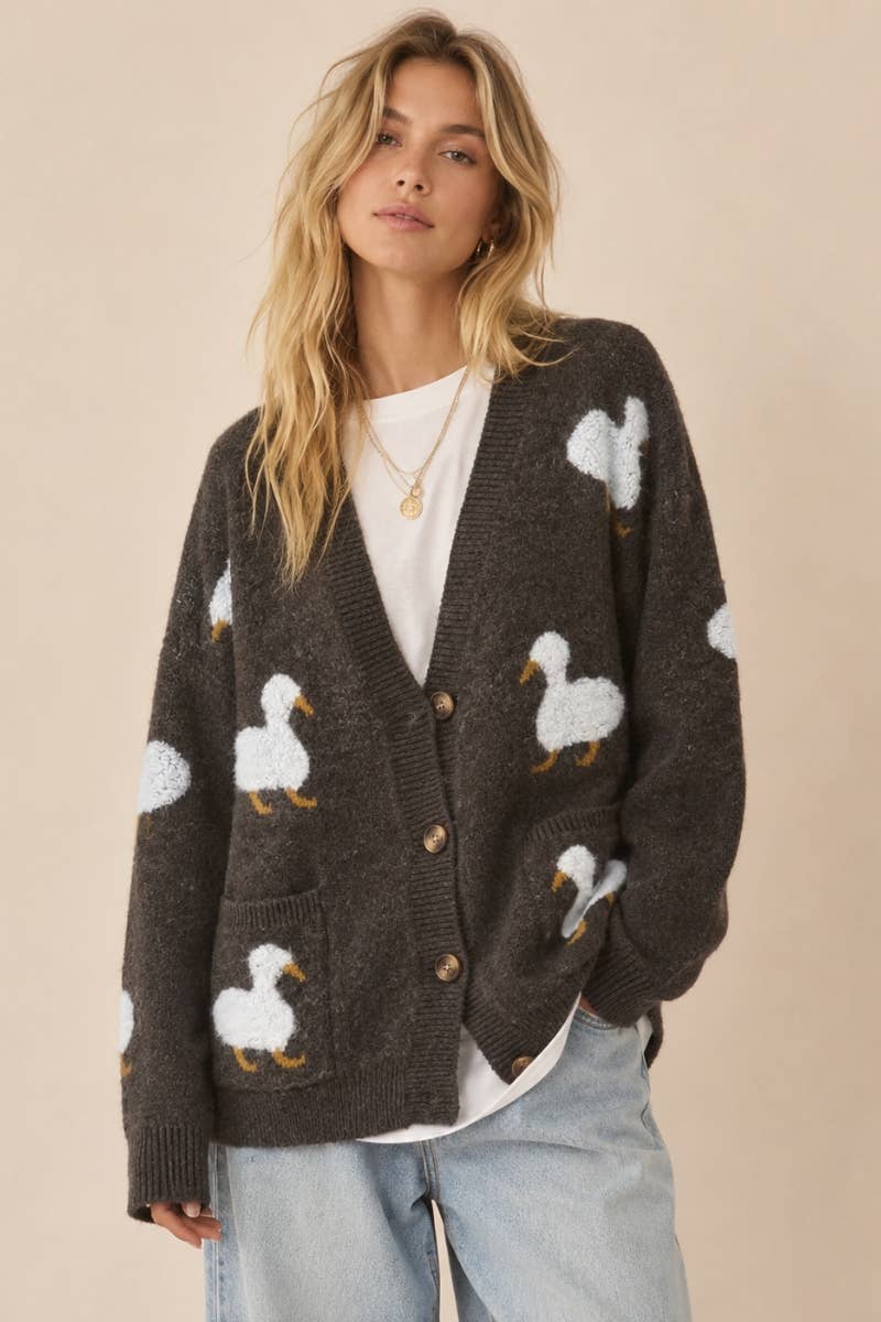 The Cozy Duckling Oversized Knit Cardigan